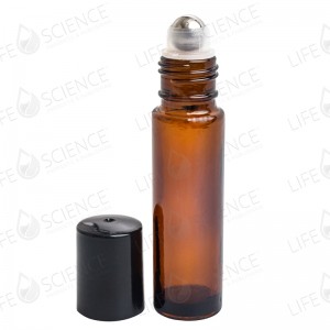 10 ml Amber Glass Bottle with Steel Ball Roll-on (6-pack)