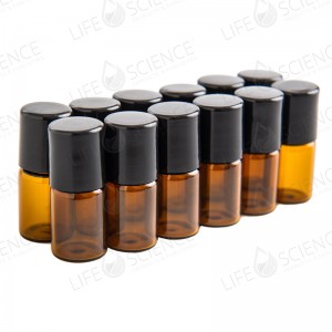 2 ml Amber Glass Bottle with Steel Roll-on (12-pack) 