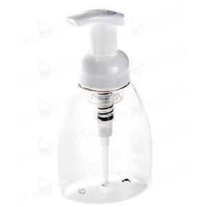 8 oz Clear Plastic Bottle With White Foamer Pump
