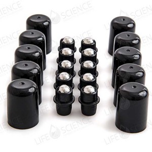 Steel Roll-on Replacements for 5, 15, and 30 ml bottles with Lids (10-pack)