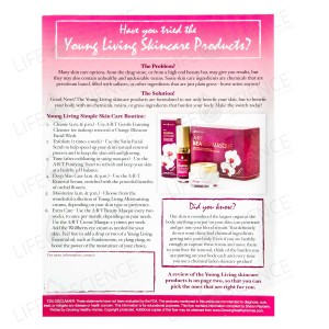 Young Living Skincare Product Handout Pack (50 Sheets)