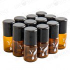 2 ml Amber Glass Bottle with Steel Ball Roll-on (12-pack) Branded 