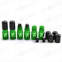5 ml Green Glass Bottle with Steel Roll-ons (6-pack)